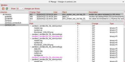 Virtuoso Custom IC analog design - revision history management revision history - IC Manage GDP-AI